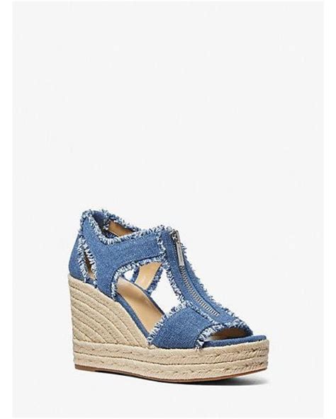 michael kors denim wedges|Michael Kors denim berkley.